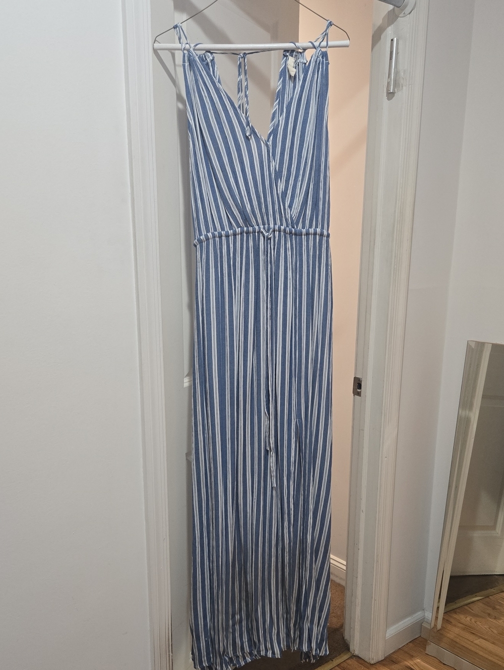 Blue and White Striped Dress